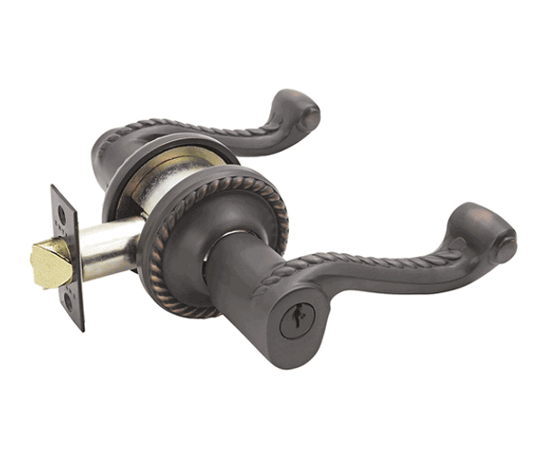 Emtek RL-US10B-ENTR Oil Rubbed Bronze Rope Keyed Entry Lever with Your Choice of Rosette