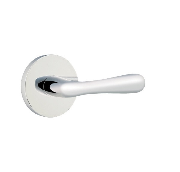 Emtek BA-US26-PASS Polished Chrome Basel Passage Lever with Your Choice of Rosette