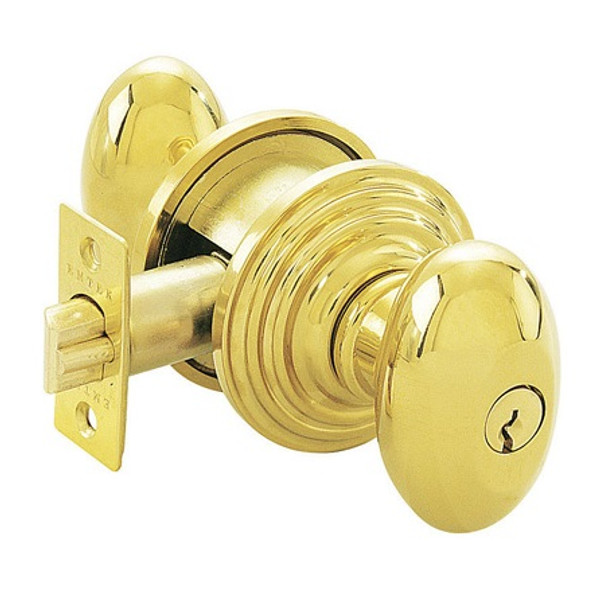 Emtek E-US26-FD Polished Chrome Egg Dummy Keyed Entry Knob with Your Choice of Rosette