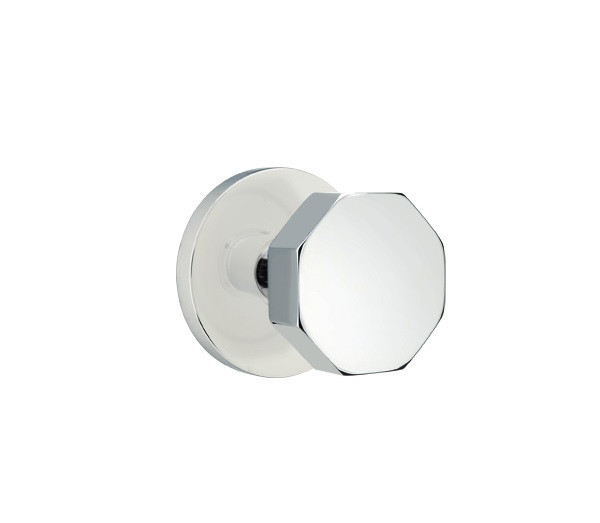 Emtek OCT-US26-PASS Polished Chrome Octagon Passage Knob with Your Choice of Rosette