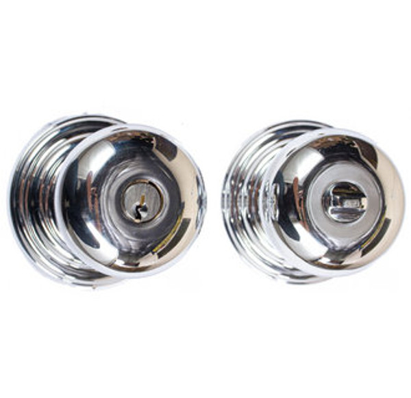 Emtek P-US26-ENTR Polished Chrome Providence Keyed Entry Knob with Your Choice of Rosette