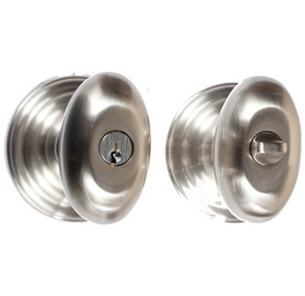 Emtek E-US15-ENTR Satin Nickel Egg Keyed Entry Knob with Your Choice of Rosette