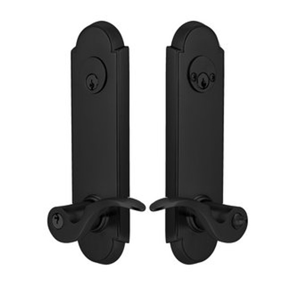 Emtek 5328US19 Flat Black Annapolis 2-Point Double Cylinder Key In Lockset