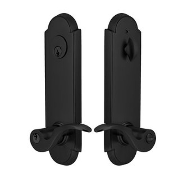 Emtek 5318US19 Flat Black Annapolis 2-Point Single Cylinder Key In Lockset