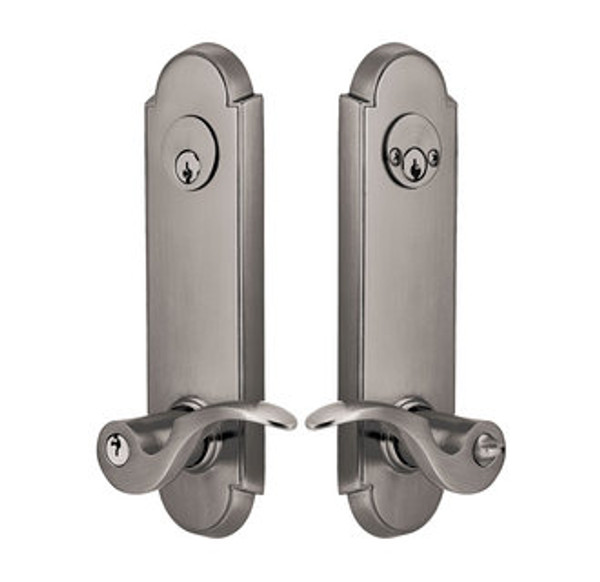 Emtek 5328US15A Pewter Annapolis 2-Point Double Cylinder Key In Lockset