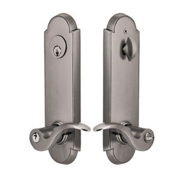 Emtek 5318US15A Pewter Annapolis 2-Point Single Cylinder Key In Lockset
