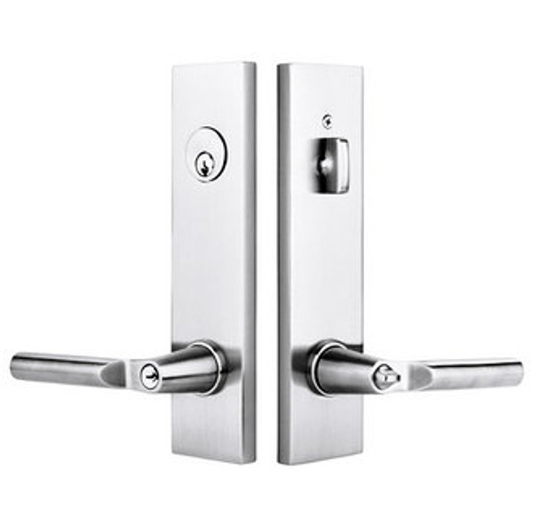Emtek 5312US26 Polished Chrome Modern Rectangular 2-Point Single Cylinder Key In Lockset