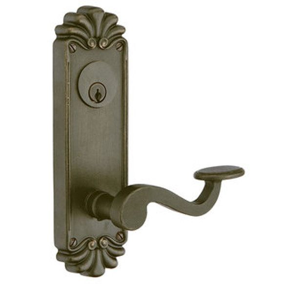 Emtek 6025FB Flat Black #16 Style 3-5/8" C-to-C Dummy, Pair Sideplate Lockset