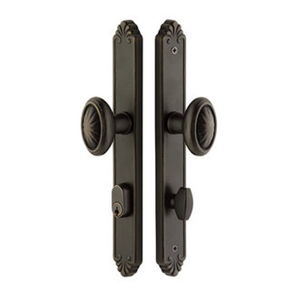 Emtek 6044FB Flat Black 1-1/2" x 11" Tuscany Bronze Style Dummy, Pair Sideplate Lockset