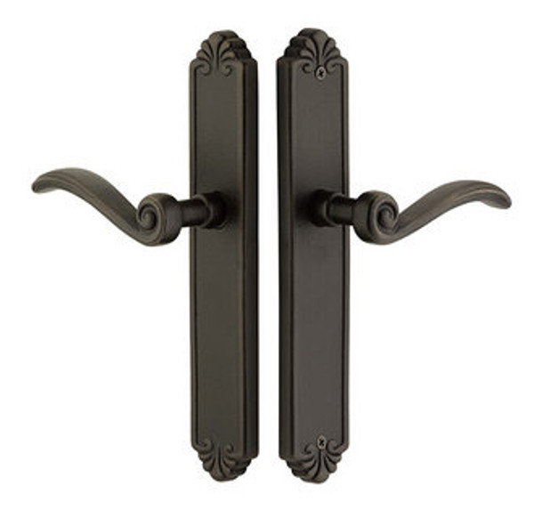 Emtek 6045FB Flat Black 2" x 10" Tuscany Bronze Style Non-Keyed Dummy, Pair Narrow Sideplate Lockset