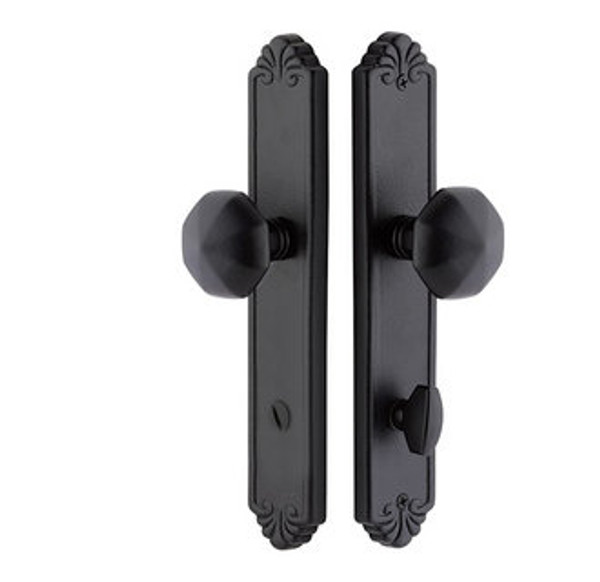Emtek 6241MB Medium Bronze 2" x 10" Tuscany Bronze Style Non-Keyed Thumbturn Privacy Narrow Sideplate Lockset