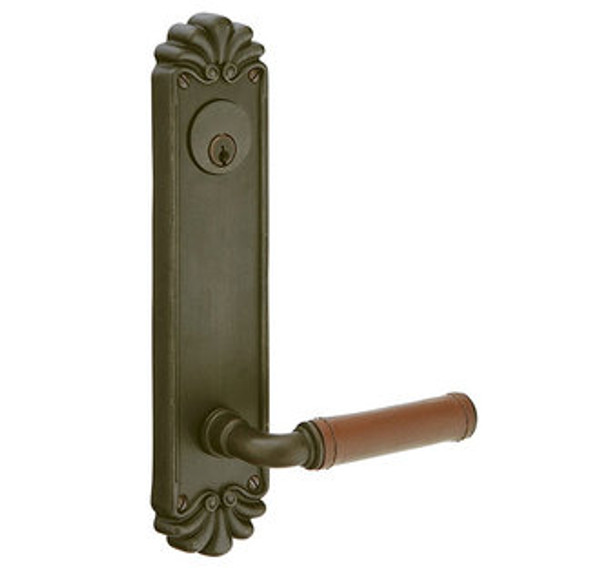 Emtek 6625MB Medium Bronze #16 Style 5-1/2" C-to-C Dummy, Pair Sideplate Lockset