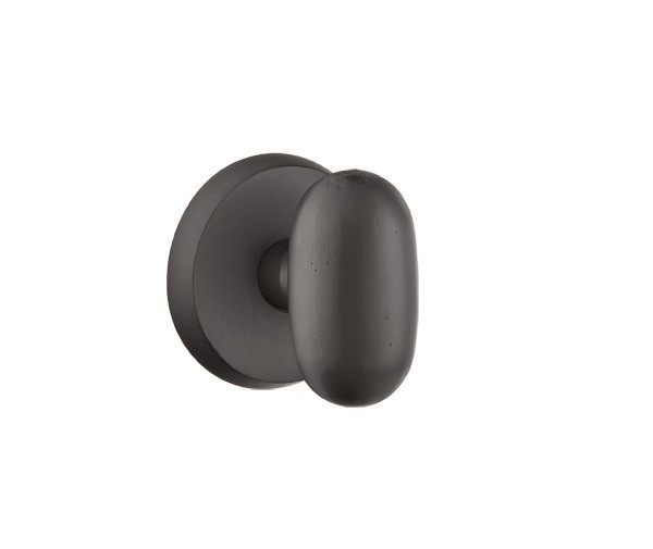 Emtek BZEG-FB-PHD Flat Black Egg (Pair) Half Dummy Knobs with Your Choice of Rosette