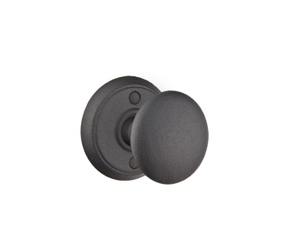 Emtek J-FBS-PHD Flat Black Steel Jamestown (Pair) Half Dummy Knobs with Your Choice of Rosette