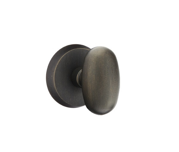 Emtek BZEG-MB-PHD Medium Bronze Egg (Pair) Half Dummy Knobs with Your Choice of Rosette