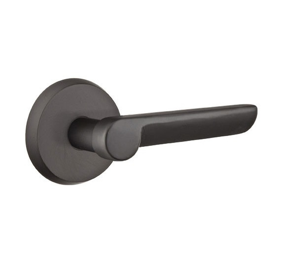 Emtek AR-FB-PASS Flat Black Aurora Passage Lever with Your Choice of Rosette