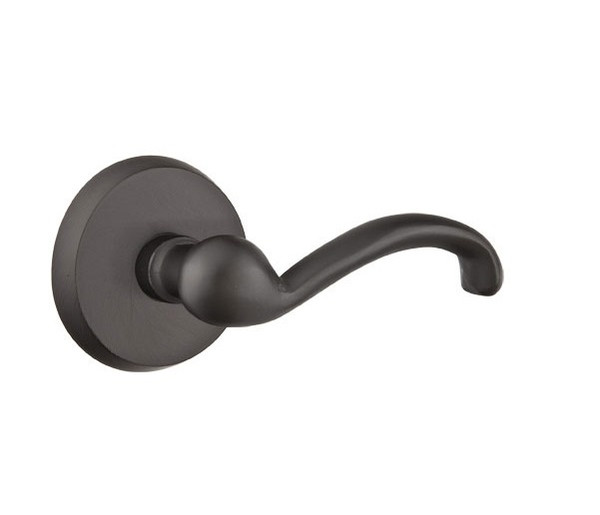 Emtek TT-FB-PASS Flat Black Teton Passage Lever with Your Choice of Rosette