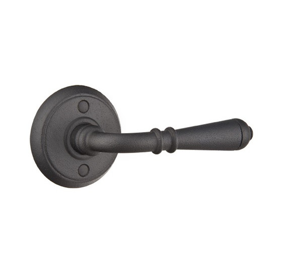 Emtek N-FBS-PASS Flat Black Steel Normandy Passage Lever with Your Choice of Rosette