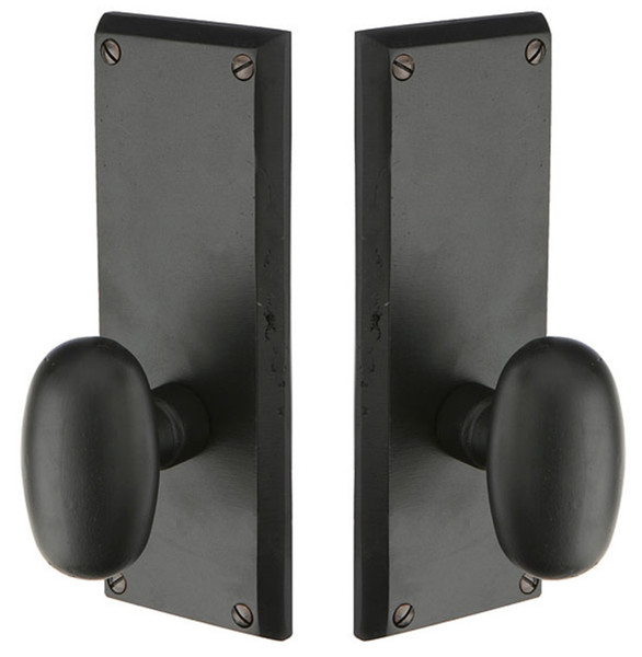 Emtek 71013FB Flat Black Rectangular Style Non-Keyed Passage Sideplate Lockset