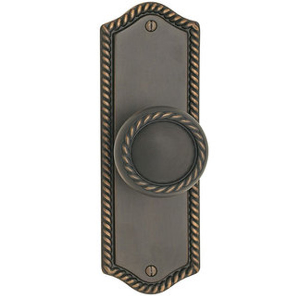 Emtek 7209US10B Oil Rubbed Bronze Rope Style Non-Keyed Privacy Sideplate Lockset