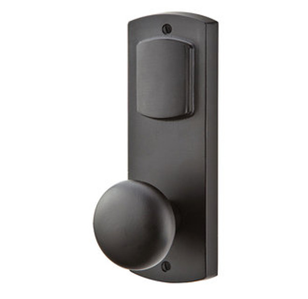 Emtek 7370MB Medium Bronze Missoula Style 3-5/8" C-to-C Passage/Single Keyed Sideplate Lockset