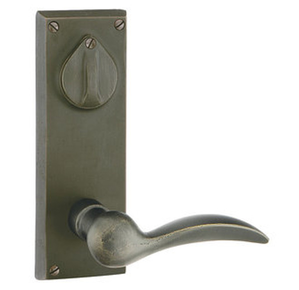Emtek 7360MB Medium Bronze Rectangular Style 3-5/8" C-to-C Passage/Single Keyed Sideplate Lockset