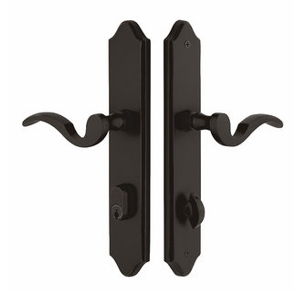Emtek 7442US19 Flat Black 2" x 10" Concord Style 3-3/8" C-to-C Passage/Single Keyed Sideplate Lockset