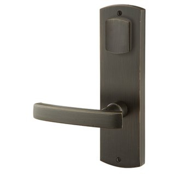 Emtek 7570MB Medium Bronze Missoula Style 5-1/2" C-to-C Passage/Single Keyed Sideplate Lockset