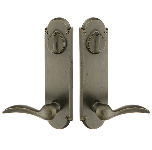 Emtek 7671MB Medium Bronze #5 Style 5-1/2" C-to-C Passage/Double Keyed Sideplate Lockset