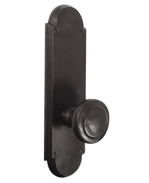Emtek 7757FB Flat Black #5 Style Non-Keyed Dummy, Pair Sideplate Lockset