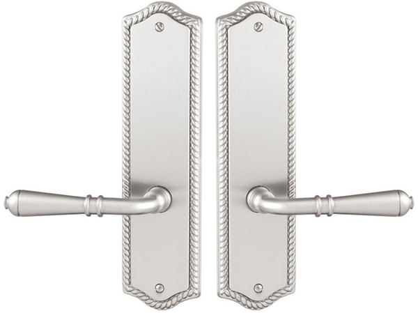 Emtek 7850US7 French Antique Rope Style Non-Keyed Dummy, Pair Sideplate Lockset