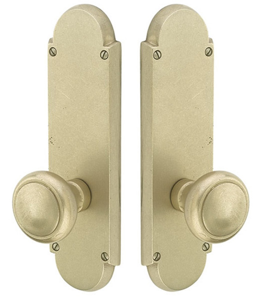 Emtek 7807TWB Tumbled White Bronze #5 Style Non-Keyed Privacy Sideplate Lockset