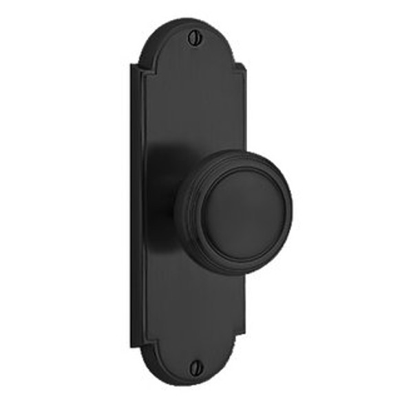Emtek 8026US19 Flat Black Delaware Style Non-Keyed Privacy Sideplate Lockset Door