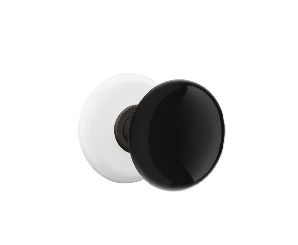 Emtek 8030-EB-US19 Flat Black Ebony Porcelain Passage Knob with Porcelain Rosette