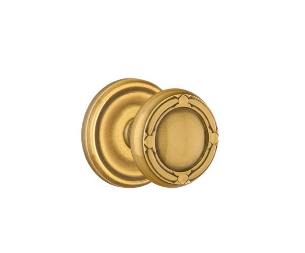 Emtek RBK-US7-PHD French Antique Ribbon & Reed (Pair) Half Dummy Knobs with Your Choice of Rosette
