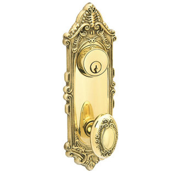 Emtek 8090US7 French Antique Victoria Style 3-5/8" C-to-C Passage/Single Keyed Sideplate Lockset