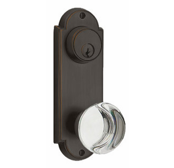 Emtek 8066US10B Oil Rubbed Bronze Delaware Style 3-5/8" C-to-C Passage/Single Keyed Sideplate Lockset