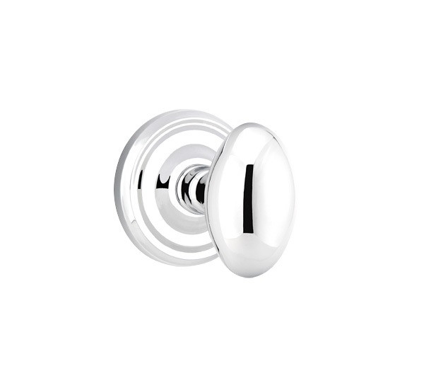 Emtek E-US26-PHD Polished Chrome Egg (Pair) Half Dummy Knobs with Your Choice of Rosette