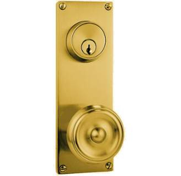 Emtek 8012US4 Satin Brass Modern Style 3-5/8" C-to-C Dummy, Pair Sideplate Lockset
