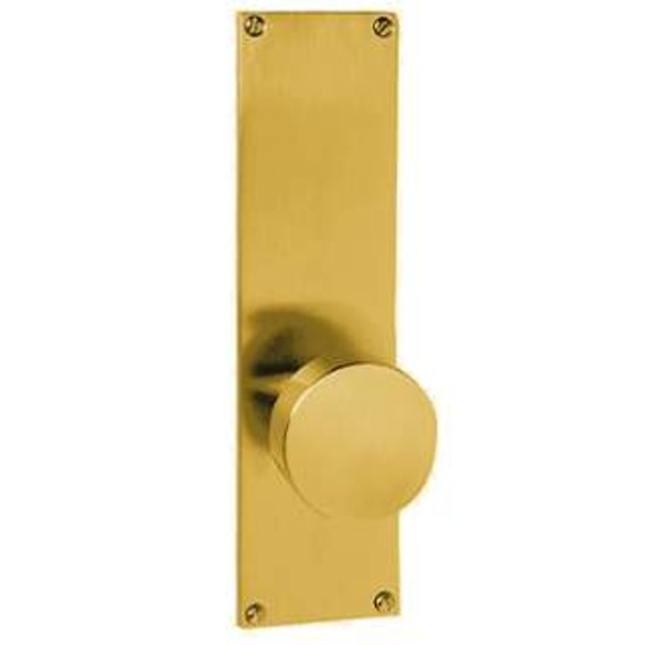 Emtek 8013US4 Satin Brass Modern Style Non-Keyed Dummy, Pair Sideplate Lockset