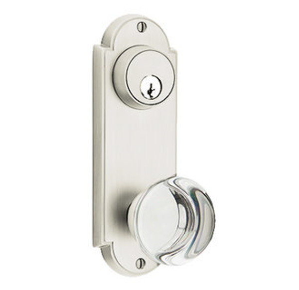 Emtek 8066US15 Satin Nickel Delaware Style 3-5/8" C-to-C Passage/Single Keyed Sideplate Lockset