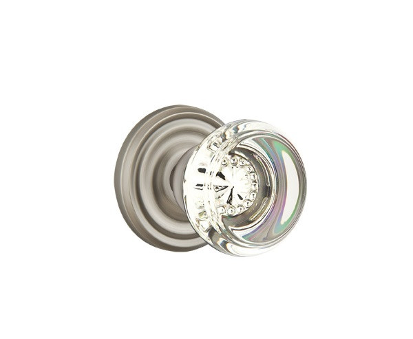 Emtek GT-US15A-PASS Pewter Georgetown Glass Passage Knob with Your Choice of Rosette