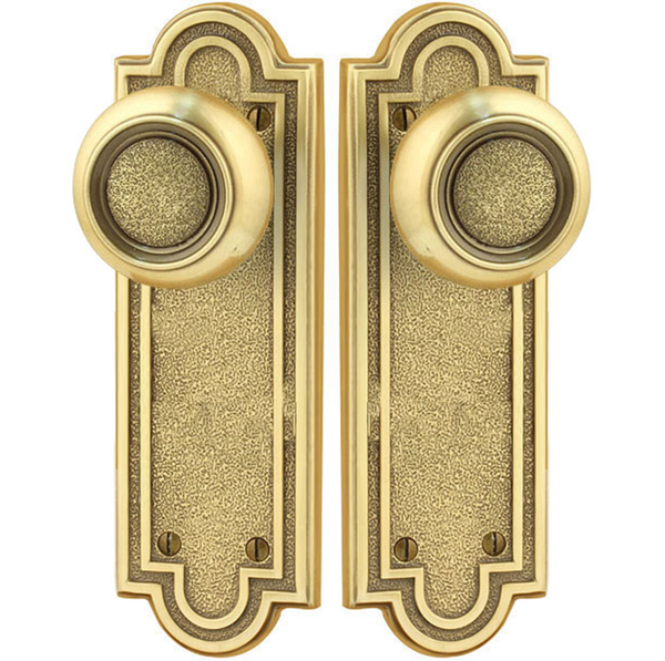 Emtek 8202US7 French Antique Belmont Style Non-Keyed Privacy Sideplate Lockset