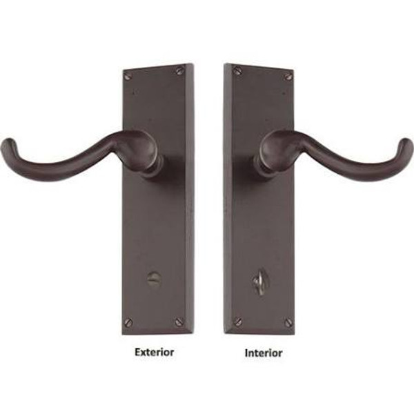 Emtek 8226-US10B Oil Rubbed Bronze Quincy Style 3-3/8" C-to-C Non-Keyed Thumbturn Privacy Sideplate Lockset