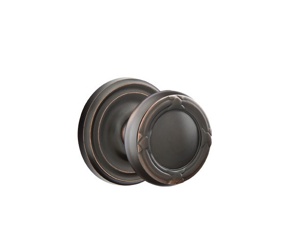 Emtek RBK-US10B-PRIV Oil Rubbed Bronze Ribbon & Reed Privacy Knob with Your Choice of Rosette