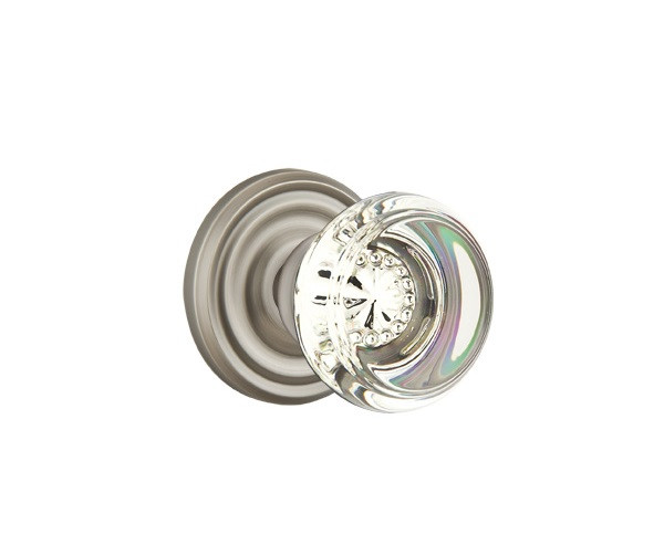 Emtek GT-US15A-PRIV Pewter Georgetown Glass Privacy Knob with Your Choice of Rosette