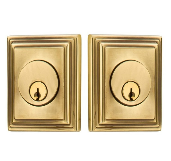 Emtek 8379US7 French Antique Wilshire Style Double Cylinder Deadbolt