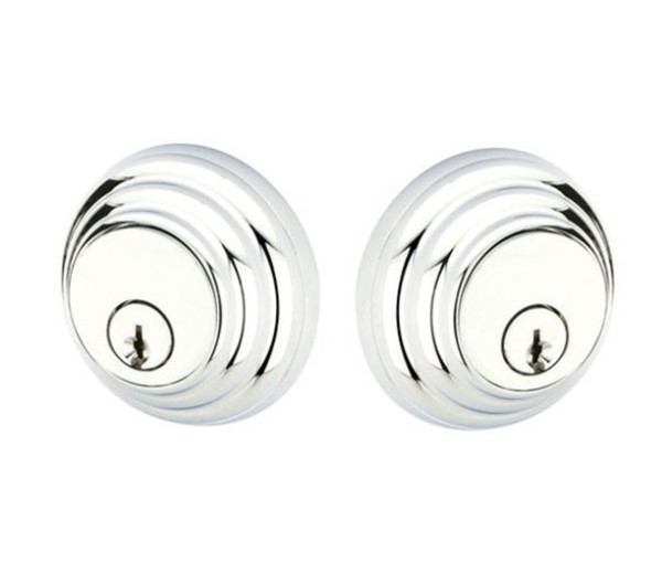 Emtek 8355US26 Polished Chrome Low Profile Style Double Cylinder Deadbolt