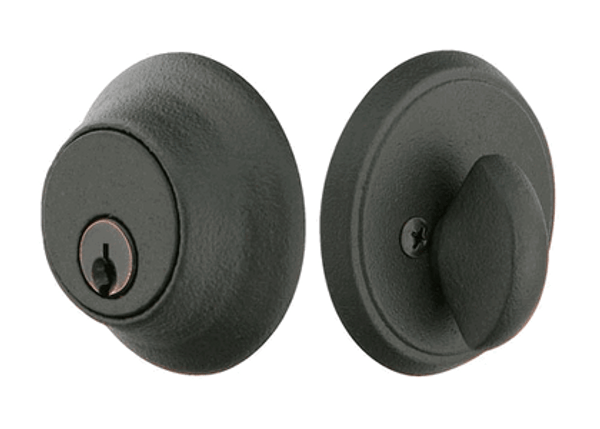 Emtek 8452FBS Flat Black Steel #2 Style Single Cylinder Deadbolt