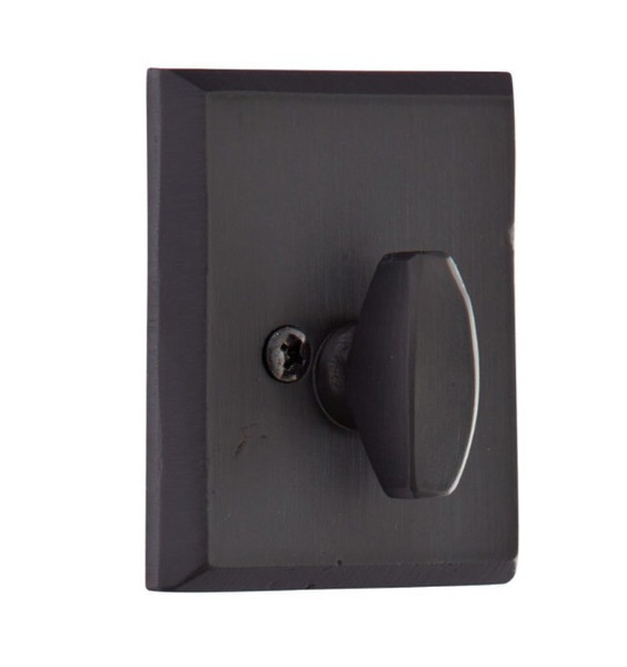 Emtek 8565FB Flat Black #3 Style Sandcast Bronze Single Sided Deadbolt